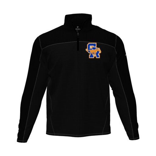 [CUS-DFW-QTRZ-PER-LSL-BLK-AS-LOGO1] Quarter Zip Pullover (Adult S, Black)