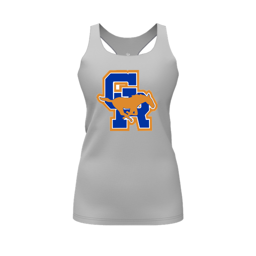 [FT0TRBGY-FYS-LOGO1] Decker Racerback Tank Top (Female Youth S, Gray)