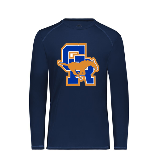 [6845.065.S-LOGO1] Men's SoftTouch Long Sleeve (Adult S, Navy)