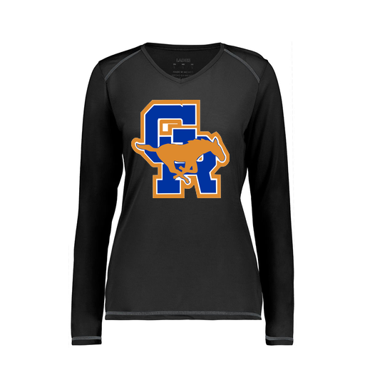 [6847.080.XS-LOGO1] Women's SoftTouch Long Sleeve (Female Adult XS, Black)