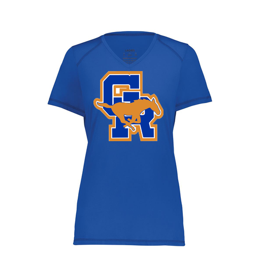 [6844.060.XS-LOGO1] Women's SoftTouch Short Sleeve (Female Adult XS, Royal)