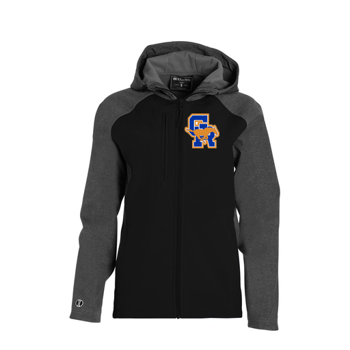 [229357.H05.XS-LOGO1] Soft Shell Full Zip Jacket - Womens (Female Adult XS, Black)