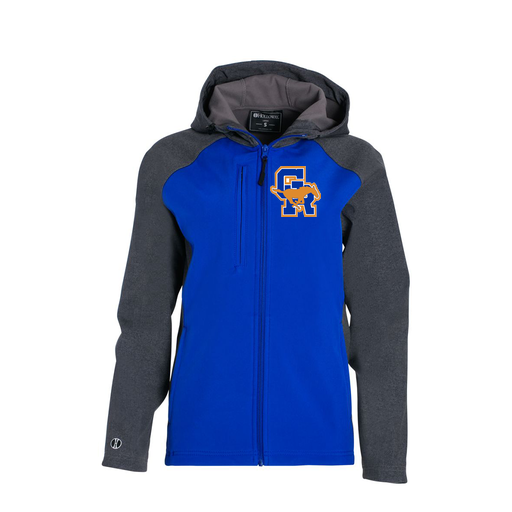 [229357.H02.XS-LOGO1] Soft Shell Full Zip Jacket - Womens (Female Adult XS, Royal)