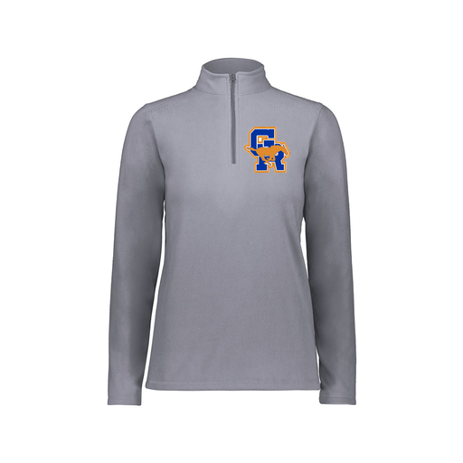 [6864.059.XS-LOGO1] Ladies MicroFleece 1/4 Zip Pullover (Female Adult XS, Gray)