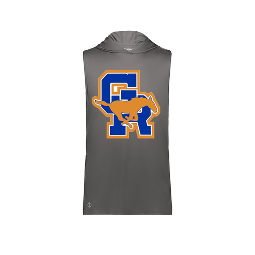 [222590.98D.XS-LOGO1] Men's CoolDry Sleeveless Hoodie (Adult XS, Gray)