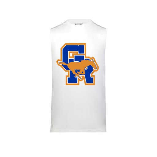 [222593.005.S-LOGO1] Men's CoolDry TankTop (Adult S, White)