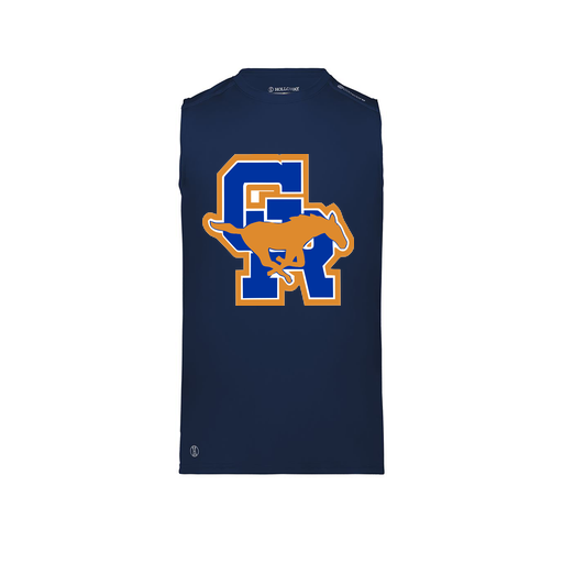 [222593.065.S-LOGO1] Men's CoolDry TankTop (Adult S, Navy)