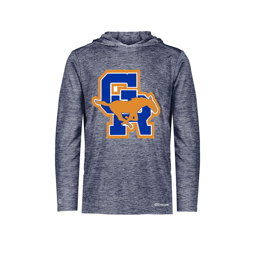 [FOLHCGNV-AS-LOGO1] Decker Men's Charge Hoodie (Adult S, Navy)