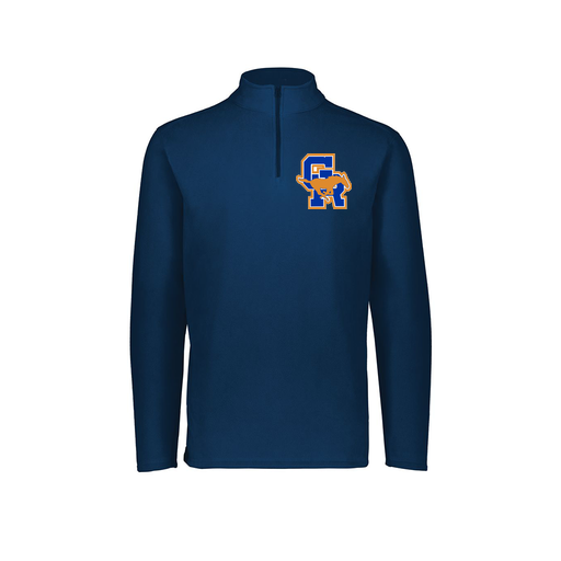 [6863.065.XS-LOGO1] Men's MicroFleece 1/4 Zip Pullover (Adult XS, Navy)