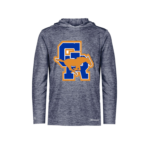 [FOLHCGNV-YS-LOGO1] Decker Youth Charge Hoodie (Youth S, Navy)