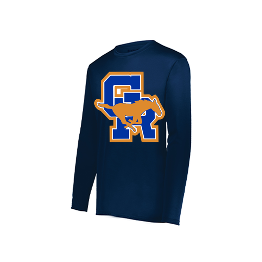 [222822.065.XS-LOGO1] Men's LS Smooth Sport Shirt (Adult XS, Navy)