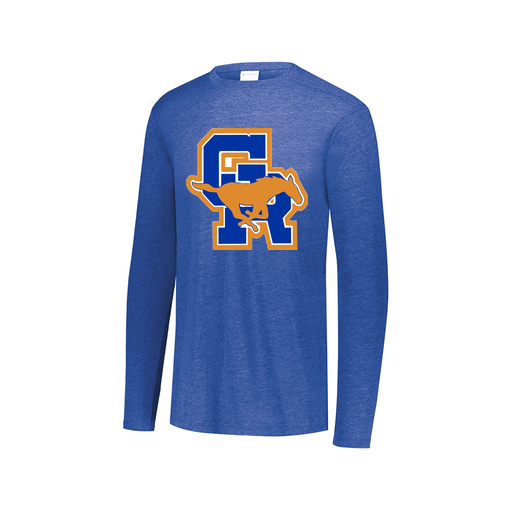[FTLCUBRY-AXS-LOGO1] Decker Men's Tri-Blend T-Shirt - Long Sleeve (Adult XS, Royal)