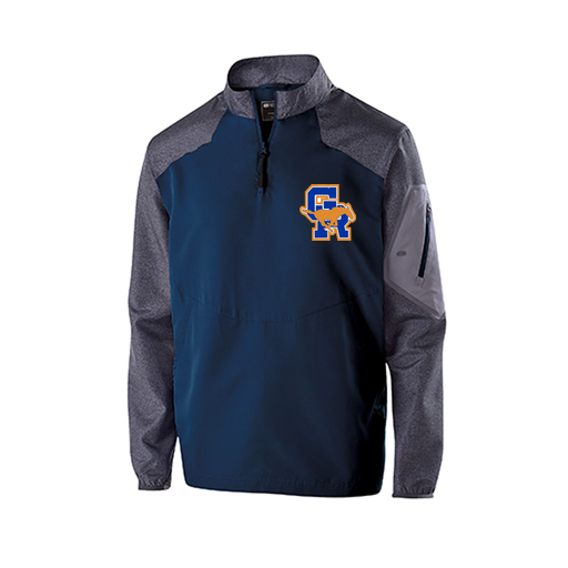 [229155.H03.XS-LOGO1] Men's Raider LS Pullover (Adult XS, Navy)