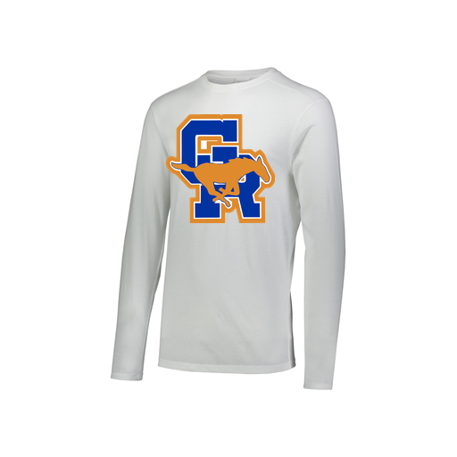 [FTLCUBWH-YS-LOGO1] Decker Youth Tri-Blend T-Shirt - Long Sleeve (Youth S, White)