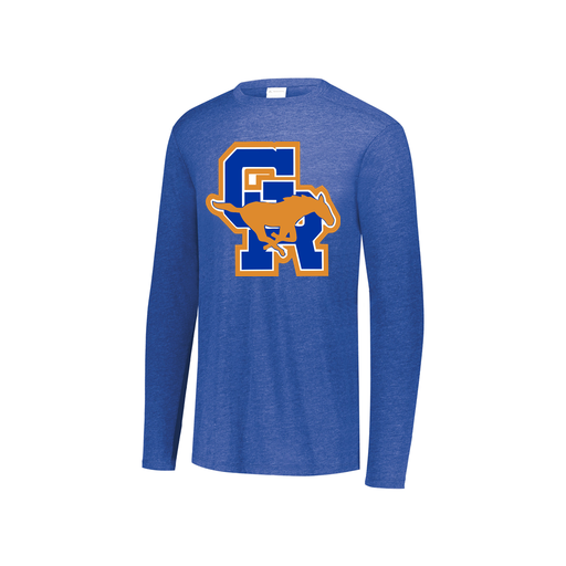 [FTLCUBRY-YS-LOGO1] Decker Youth Tri-Blend T-Shirt - Long Sleeve (Youth S, Royal)