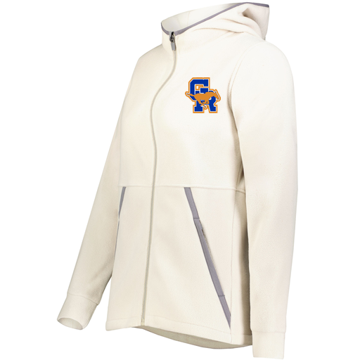 [6860.53T.XS-LOGO1] Ladies Chill Full Zip Fleece (Female Adult XS, White)